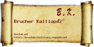 Brucher Kalliopé névjegykártya